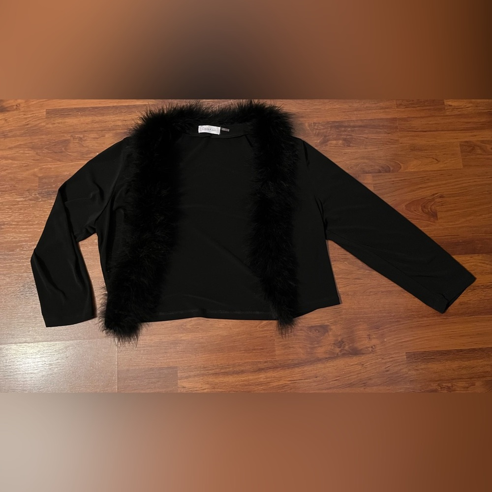 Calvin Klein short cardigan ( wore over dress )